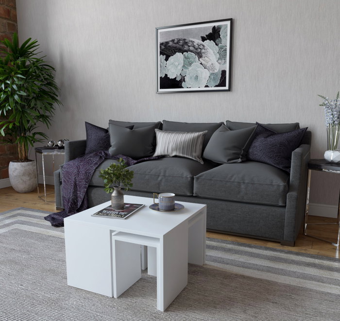 Hanah Home Ortanca - White Juego de mesa de centro